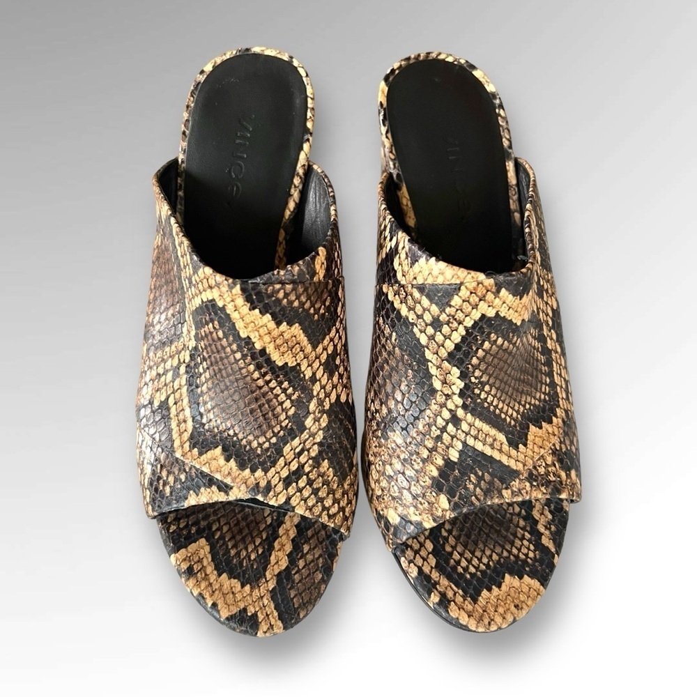 Vince Heath Cross Strap Snake Leather Mule. - Picture 2 of 6